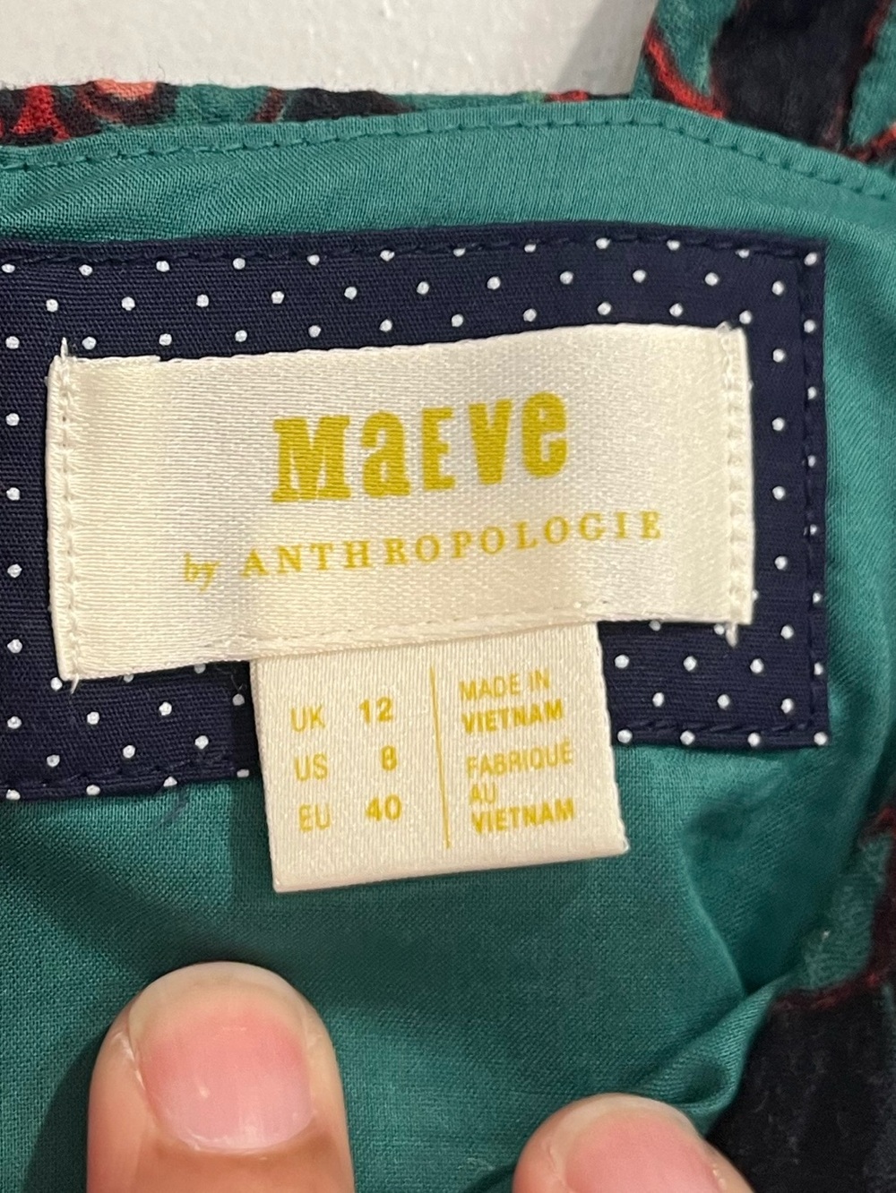 Anthropologie Maeve Blue & Green Cotton Ruched Toulouse Parrot Print Top‎ Sz. 8 - Picture 6 of 11